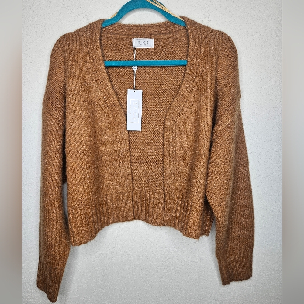 Sage Women's Chunky Tan Knit Cardigan